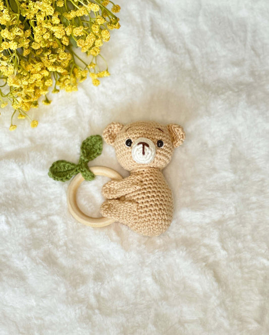 Bear Crochet Rattle - Baby Chic Boutique