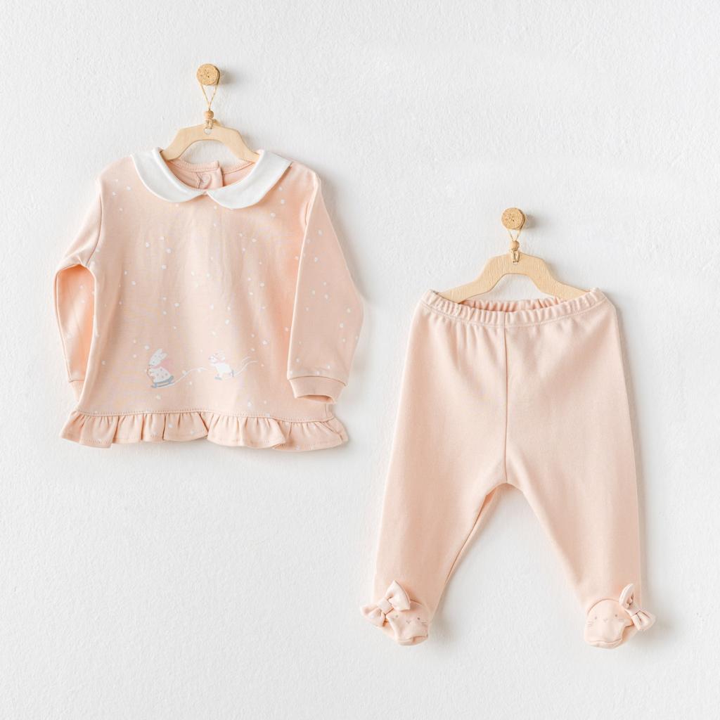 Peach Cotton Two-Piece Set