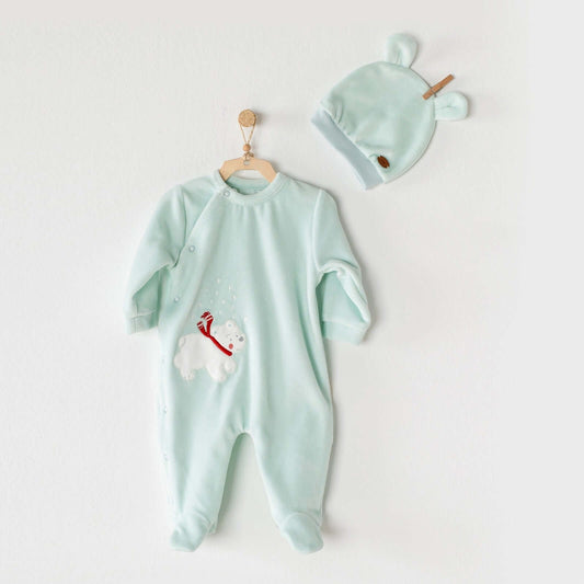 Polar Bear Velvet Romper